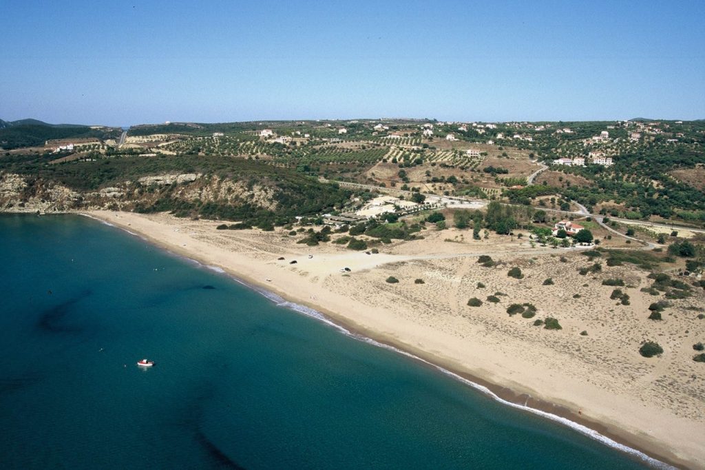 view from top of finikounta beach